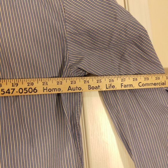 Indigo Palms shirt mens L Large blue striped button long sleeve denim co cotton - Picture 4 of 7